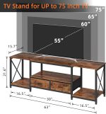 TV Stand with Fabric Drawers