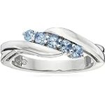 Amazon Essentials Platinum or Gold Plated Sterling Silver All-Around Band Ring set with Round Infinite Elements Cubic Zirconia
