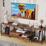 Fabric Drawers for 65 70 75 Inches TV - Entertainment Center and Industrial TV Console Table