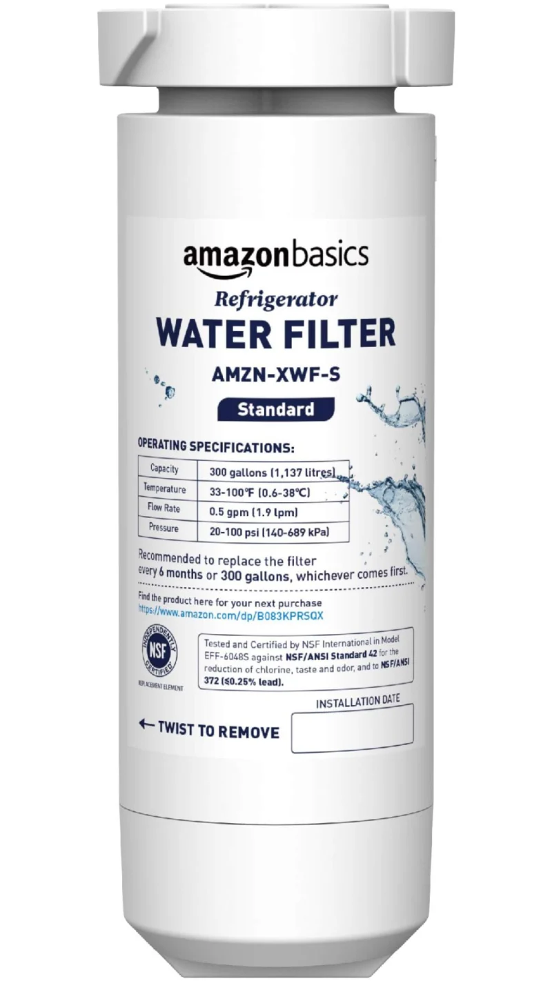 Amazon Basics Replacement GE XWF Refrigerator Water Filter Standard Filtration 1 Pack