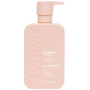 MONDAY HAIRCARE Repair Shampoo & Conditioner Set for Dry, Damaged Hair - 12oz, Enriched with Keratin, Coconut Oil, Shea Butter, and Vitamin E